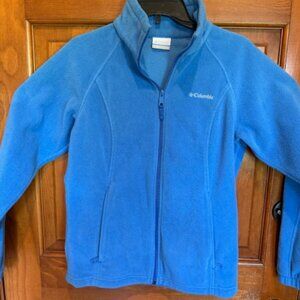 Columbia Fleece Sweatshirt Womens Medium Blue Full Zip Long Sleeve